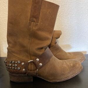 Free Bird Brown Studded Leather Boots size 7